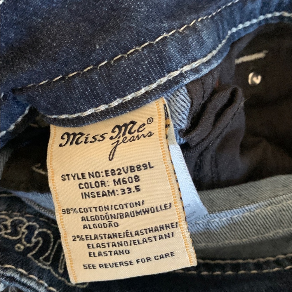 Miss Me Angel Wings Jeans with Embroidered Pocket Mid-Rise Curvy Boot Cut Sz 27 - Picture 9 of 9